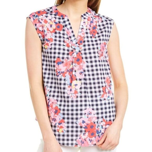 Joules Navy Wallflower Gingham Jae Tank, US 10 - Picture 1 of 7